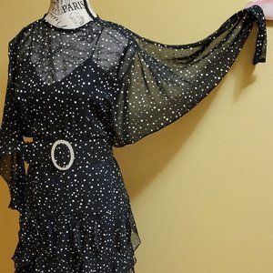 Black and white polka dot party dress, size 5-6